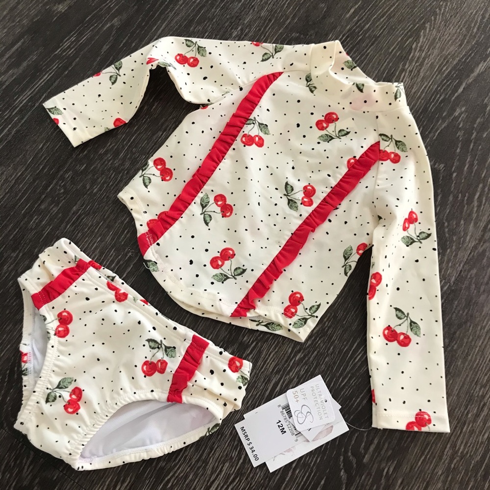 New! Jessica Simpson Two Piece Cherry Swimsuit